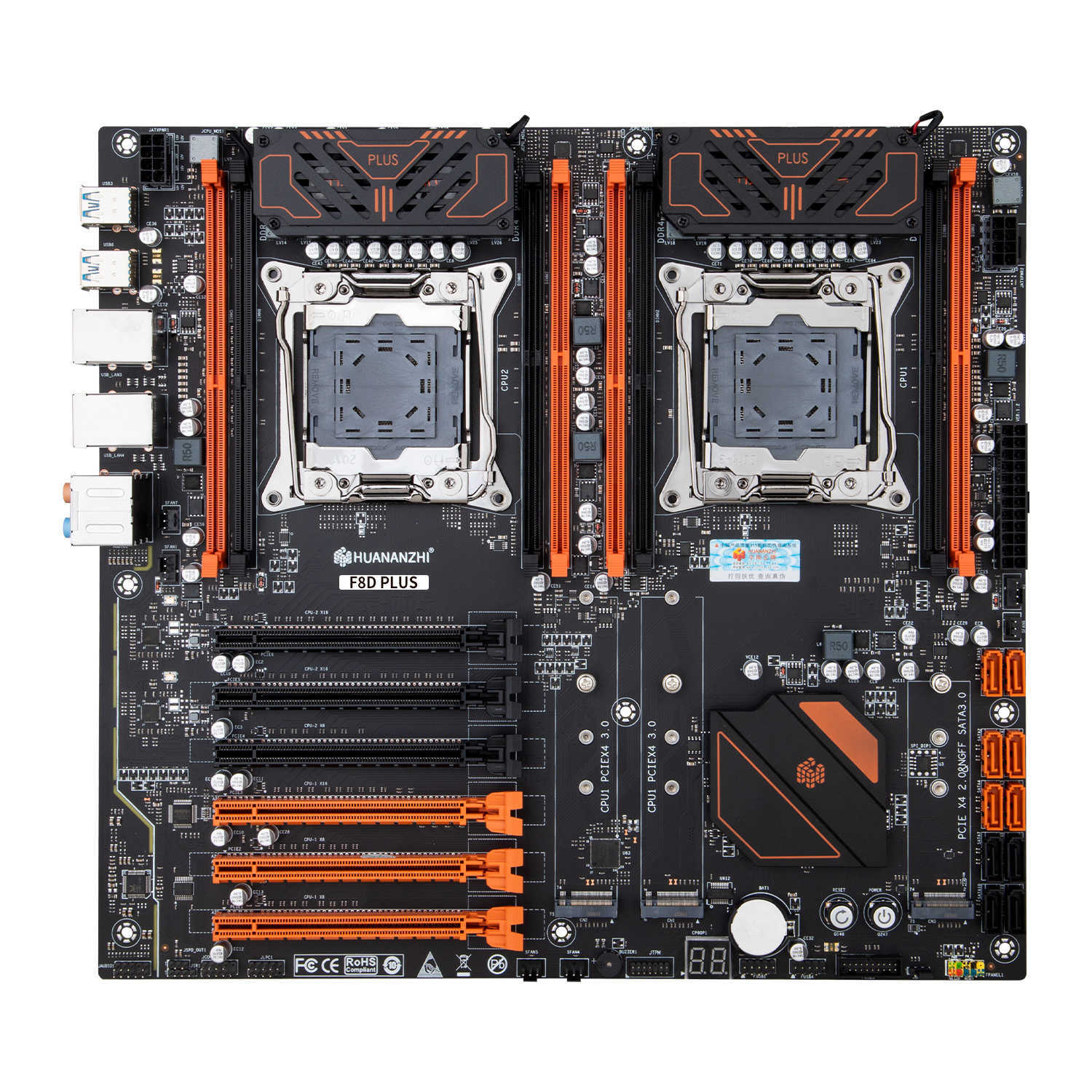 Huananzhi F8D Plus LGA 2011 3 Mother Board Intel Dual CPU مع Intel Xeon E5 2682 V4 2 مع 4 32G DDR4 RECC مجموعة مجموعة التحرير والسرد