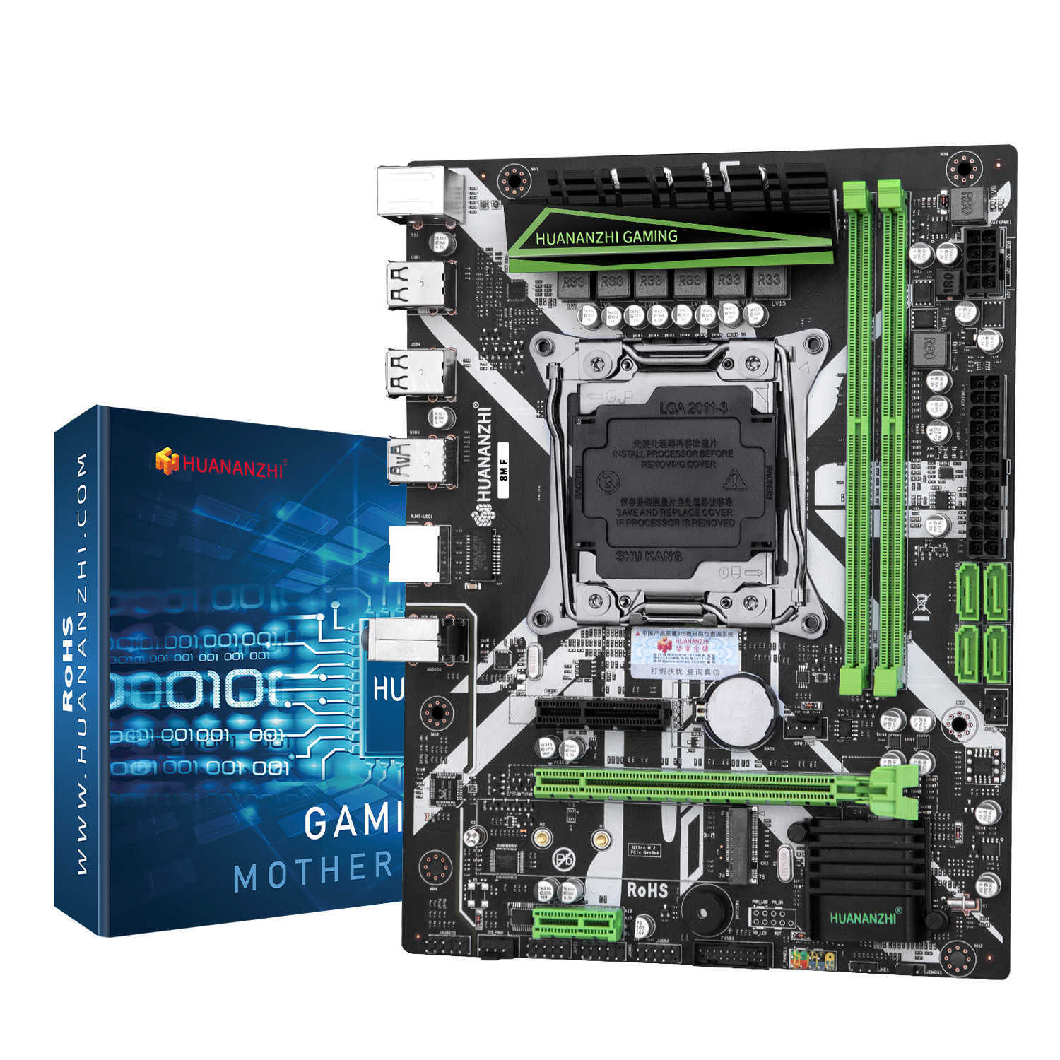 Huananzhi 8m F LGA 2011-3 MotherBoard com Intel Xeon E5 2620 V3 LGA 2011-3 DDR4 Recc não ECC Combo Kit Set NVME USB