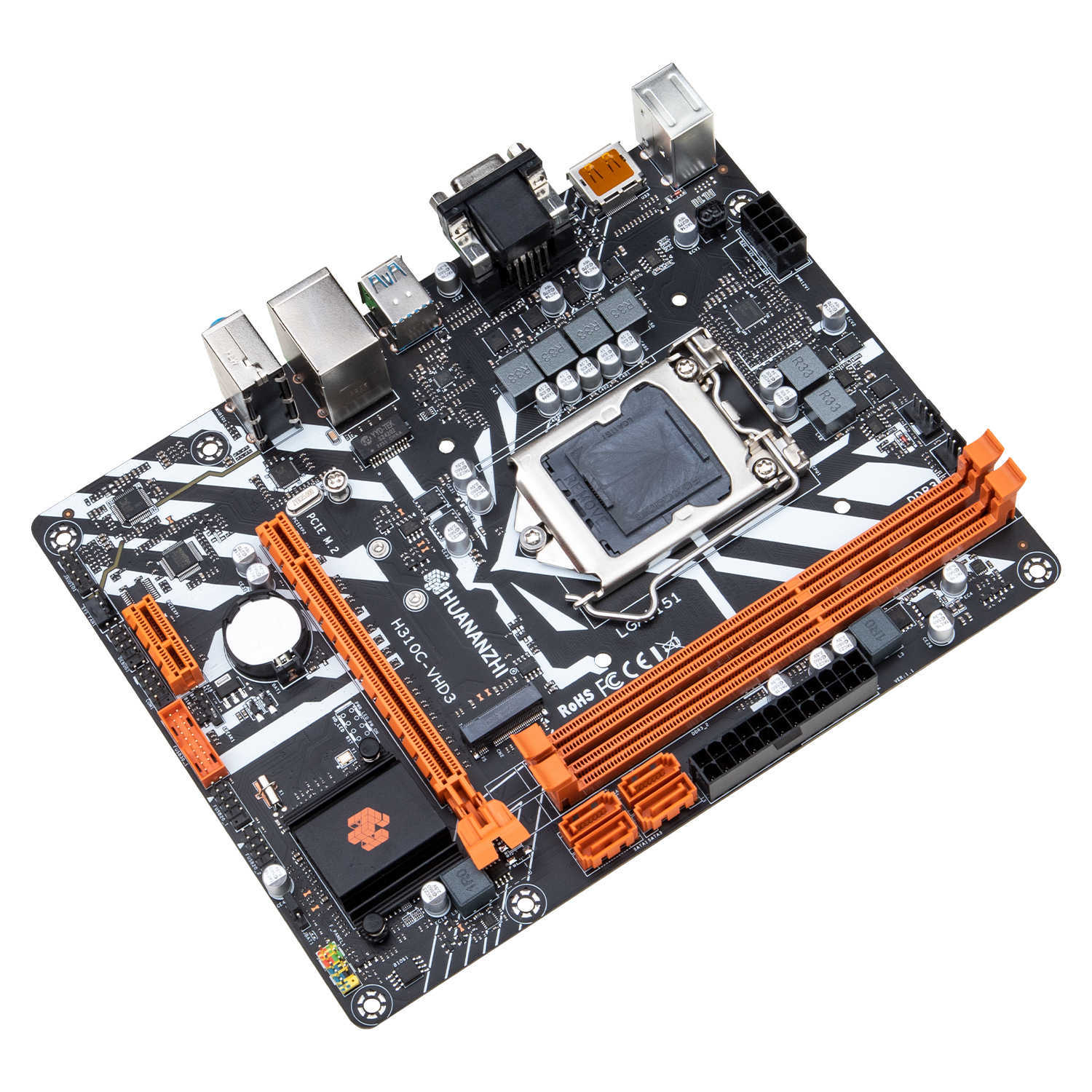 Huananzhi H310C VHD3 ITX Motherboard Intel LGA 1151 Support 6 7 8 9 Generation DDR3 1866 1600 1333MHz 16G M.2 NVME SATA3.0 USB3