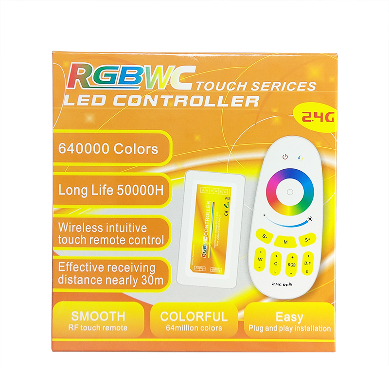 RGBWCCT RGB LEDコントローラータッチスクリーン2.4G DC12-24V 18A 5050 RGBWC LEDストリップ用リモートコントローラーチャネル