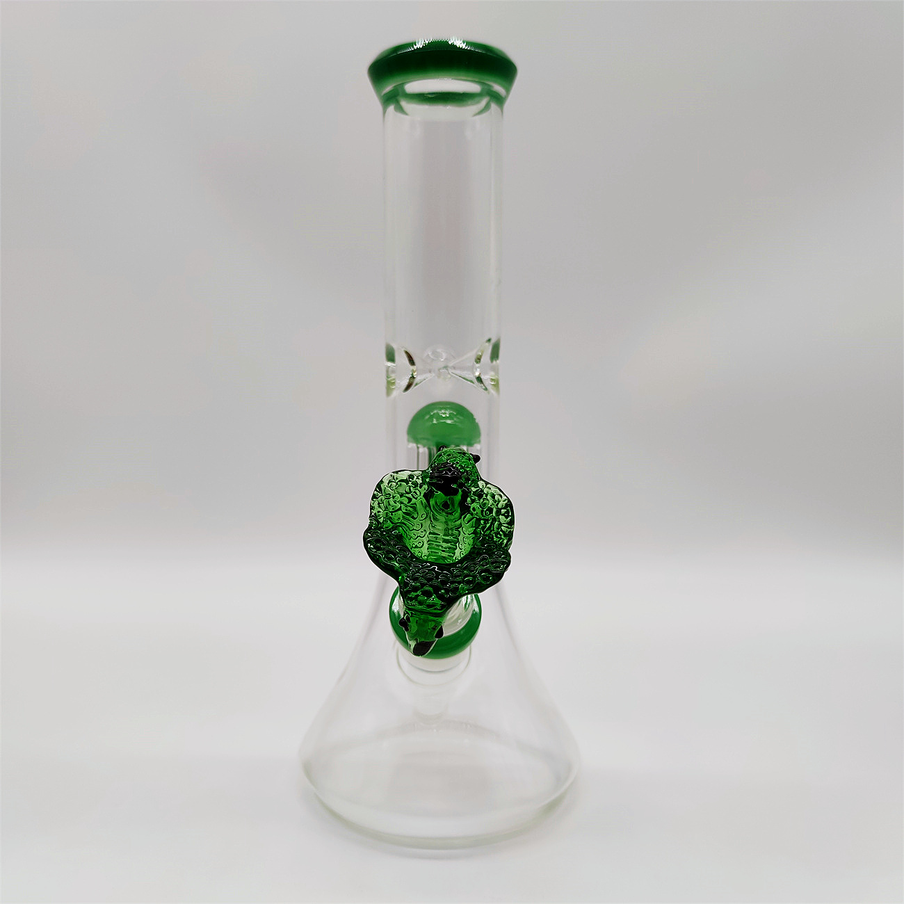 2021 tubería de agua de vidrio Heady Bong 12 pulgadas Crema Verde Hookah Glass Bong Dabber Rig Recycler Pipes Agua Bongs Tubería de humo 14.4 mm Hembra Cabeza de serpiente Tazón conjunto