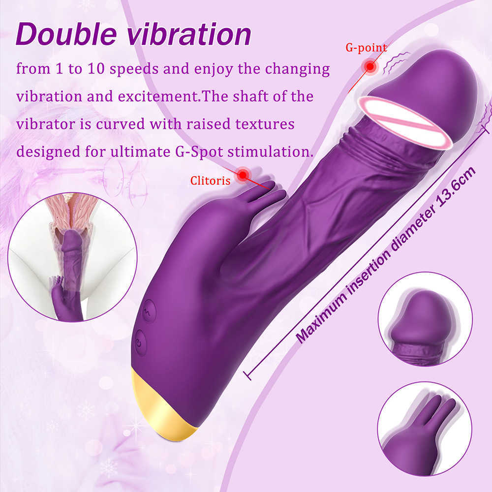 Schönheit Artikel 2in1 G-punkt Klitoris Kaninchen Vibrator Realistischer Dildo Vagina Stimulator Erwachsene sexy Spielzeug für Frauen Paar Wasserdicht