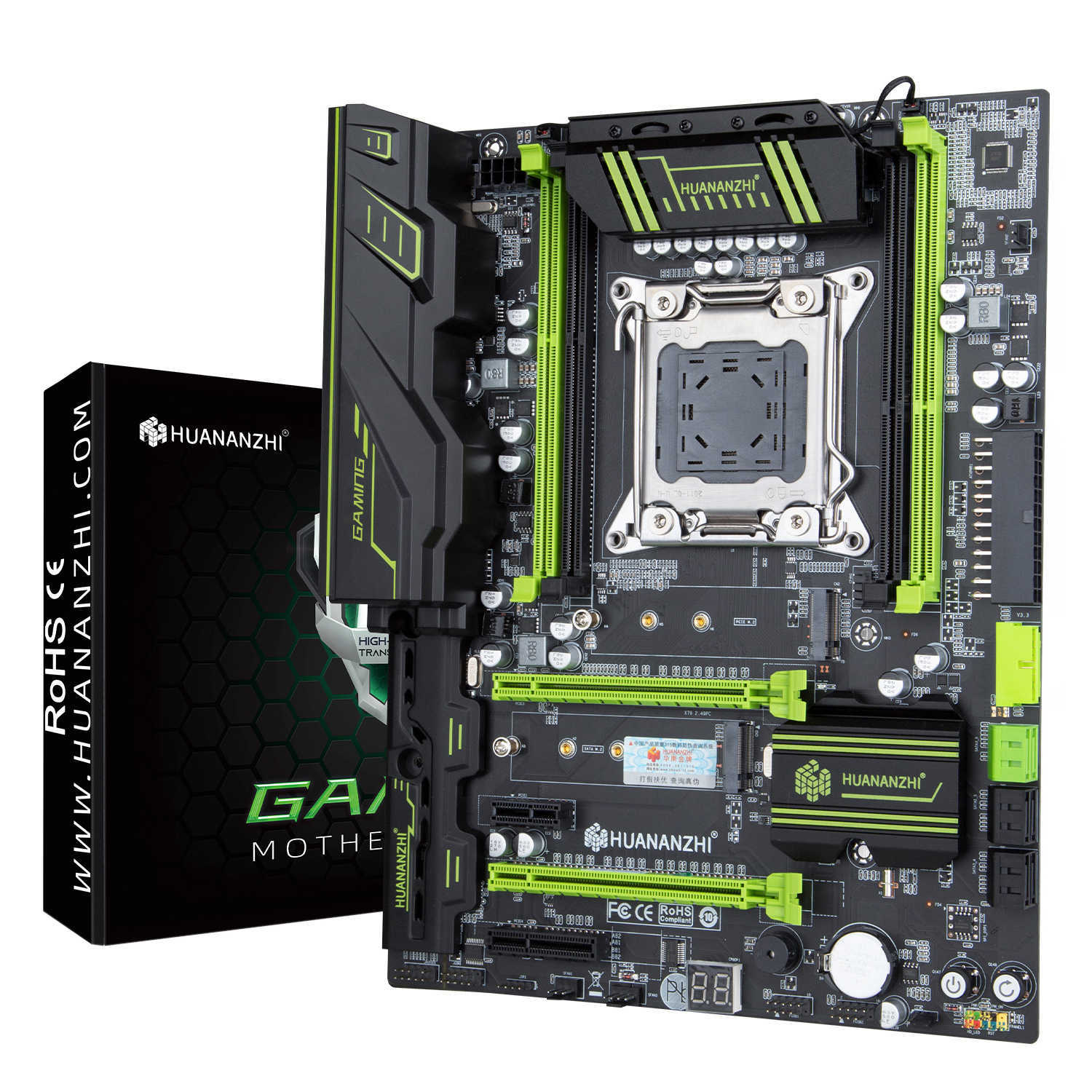 Scheda madre HUANANZHI VERDE 2.49 LGA 2011 ATX USB3.0 SATAI-E NVME M.2 SSD supporto memoria REG ECC e Xeon E5 V1 V2