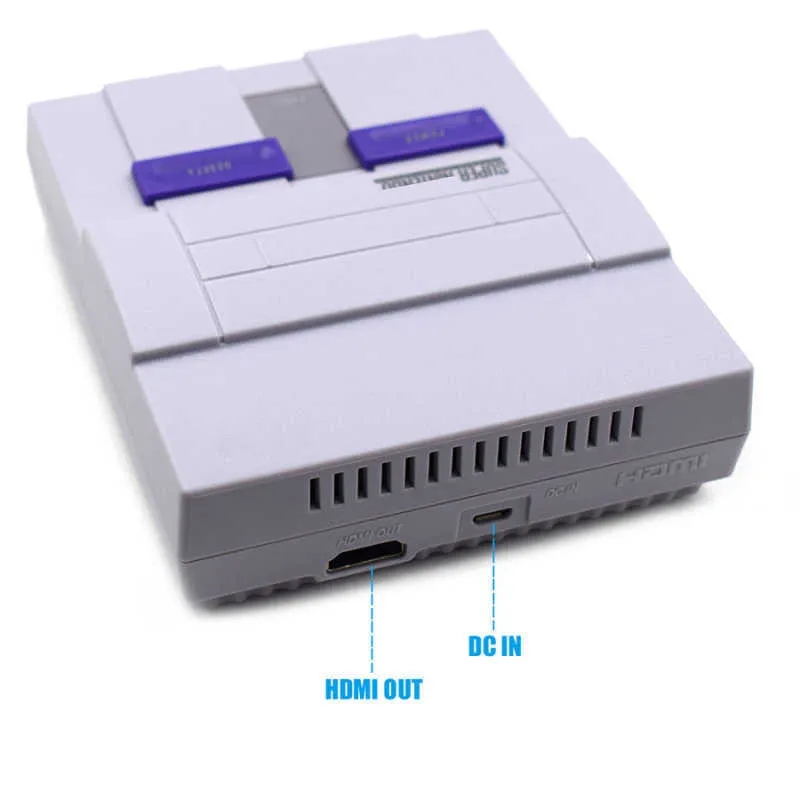 Super Mini Nostalgic Host Game Consoles 21 TV -videospel Handhållna spelare för SNES 16 -bitar Gamesole med detaljhandelsboxar2344122