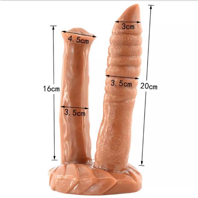 Articoli di bellezza ROUGH BEAST Enorme doppio dildo con ventosa le donne Masturbazione maschile Multi-testa Analsexy Giocattoli sexy Attacco macchina