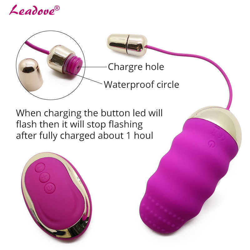 Sk￶nhetsartiklar 10 hastigheter tr￥dl￶s fj￤rrkontroll kula vibrator vattent￤ta sexiga produkter USB laddning Jump Egg Toy for Women TD0151