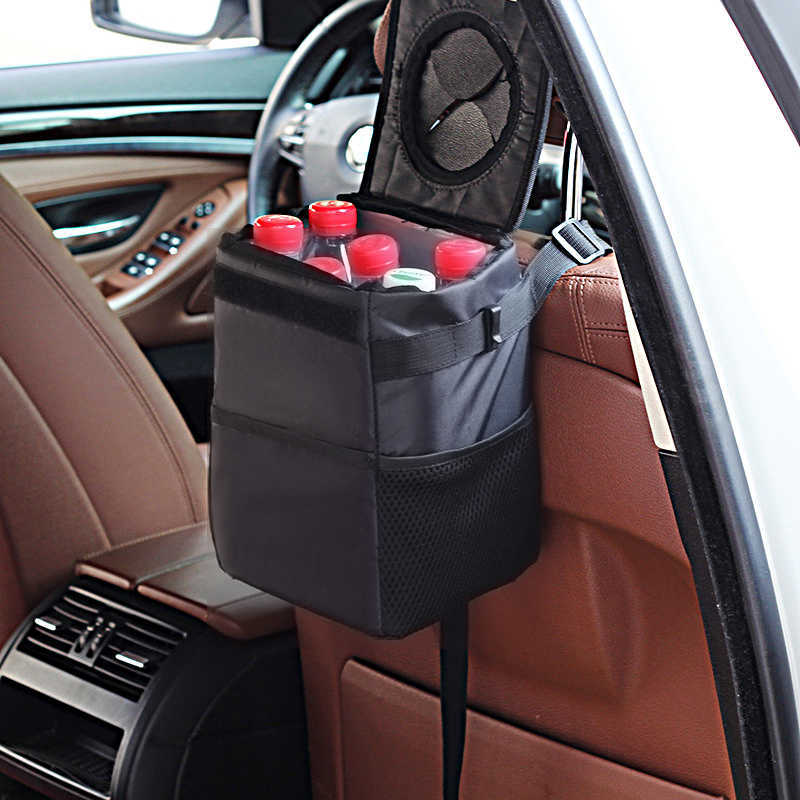 Pattumiera auto impermeabile Pattumiera auto Tasche portaoggetti pattumiera portatile Borsa spazzatura appesa o montata in accessori auto