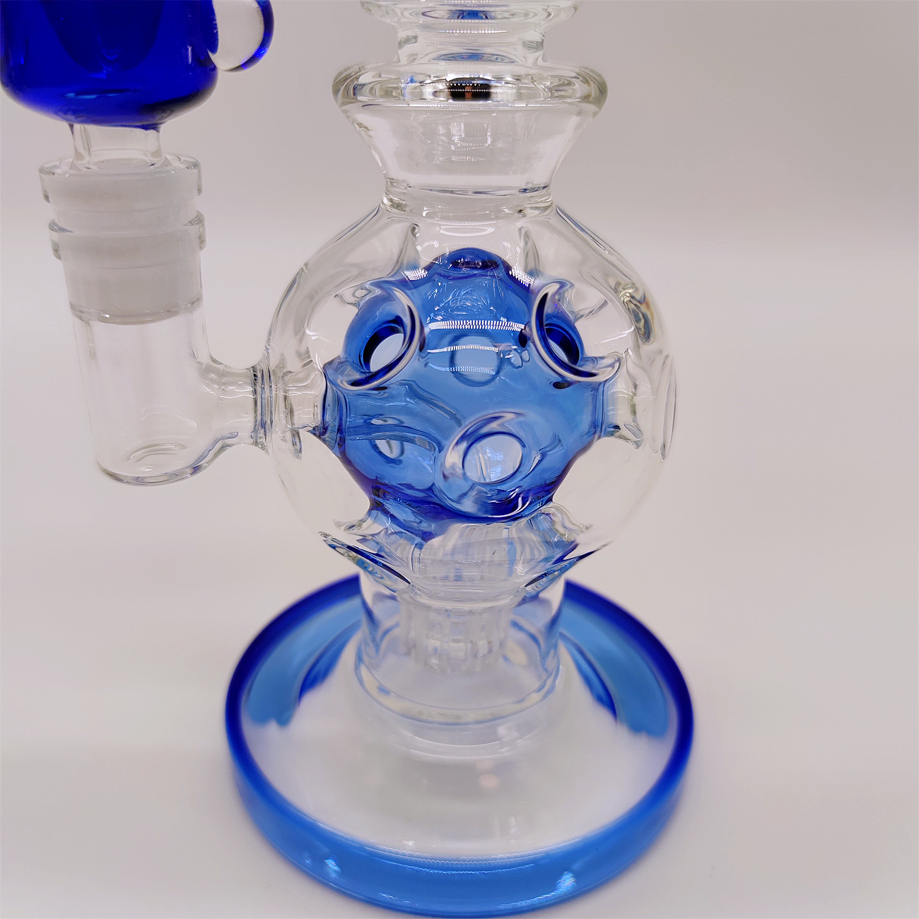 2022 8 -calowa szklana rura wodna Bong Rig Rig Recycler Rury Bongs Bong okrągłe gniazdo grzebienia filtra rur dymu 14,4 mm staw z regularnym mowlbanger