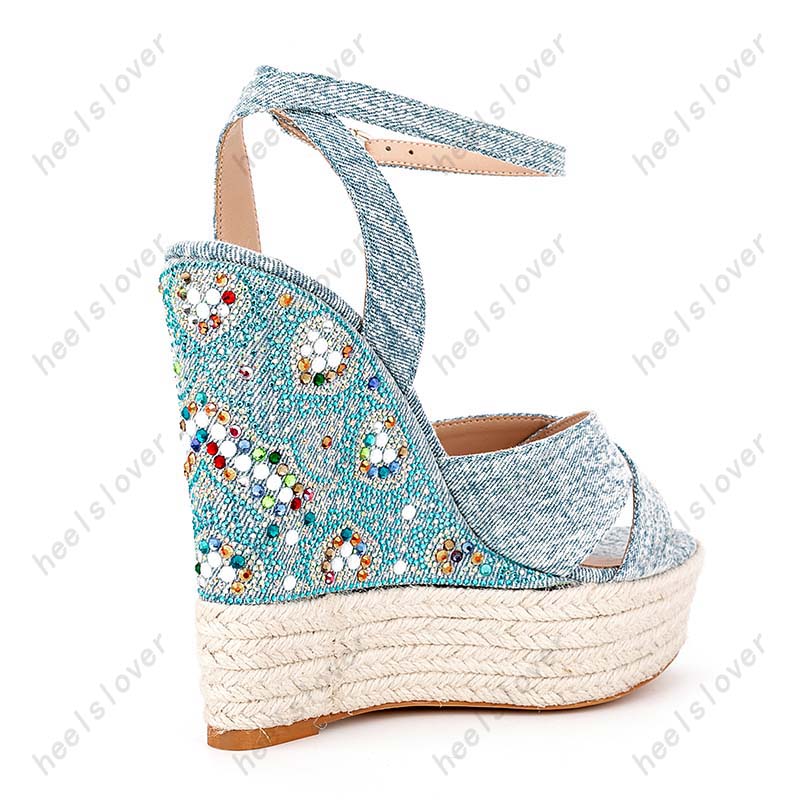 HEELSLOVER NOVA MANAGEM MULHERES SANDALS SANDALS CABELAS SAPELAS ABERTAS DO TOE BELAS BUL BULE Party Shoes Ladies Us Tamanho 5-13