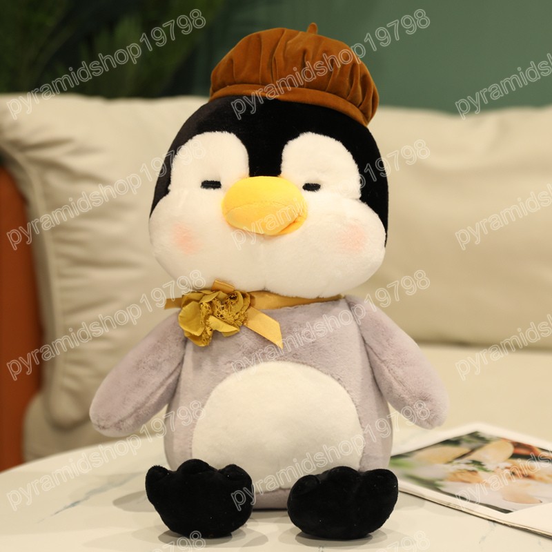 30/45 см мультипликационные пингвины с шляпой плюшевые игрушки прекрасные подушки фаршированные мягкие куклы животных, маленькие девочки, обжаренный подарок на день рождения