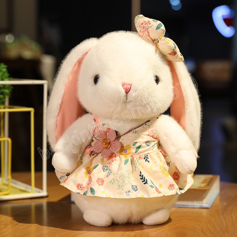 25/30/40CM mignon lapin porte jupe jouets en peluche Style Pastoral lapin poupées peluche doux Animal oreiller filles cadeau d'anniversaire