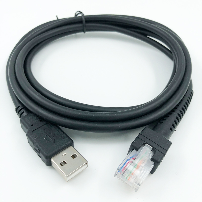 100 stcs USB 2m rechte lijngegevenskabel voor symbool LS2208 LS4208 DS6708 LS1203