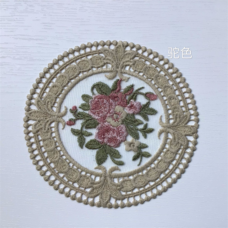 Round Coaster Mats Handmade Crochet Small Cotton Doilies Lace Table Hollow Placemats French Styles