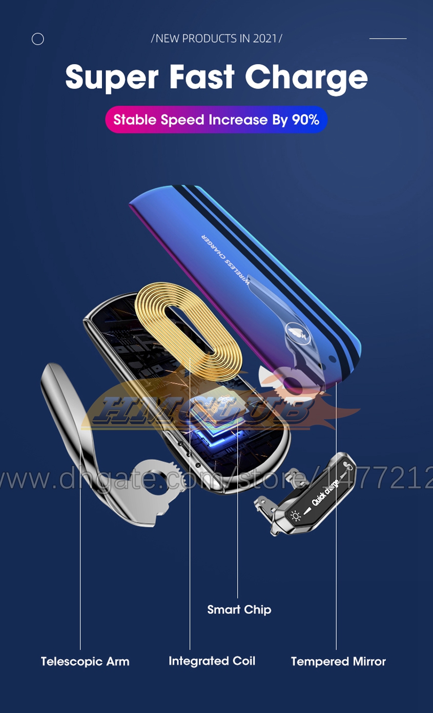 CC287 حامل سيارة شواحن لاسلكية للهاتف لـ iPhone 13 11 12 Pro 15W Qi Auto Induction Charger Automatic Clamping Vent