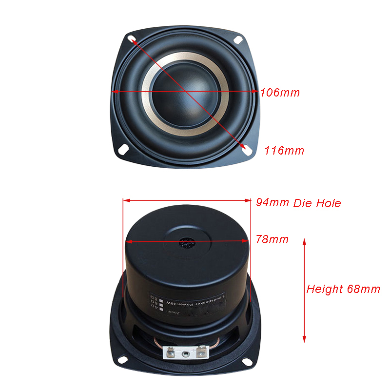 Tragbare Lautsprecher Subwoofer 100 W 4 Zoll Bass 4 Ohm 8 Ohm 4 Schicht Schwingspule für Car Audio Heimkino DIY 221101