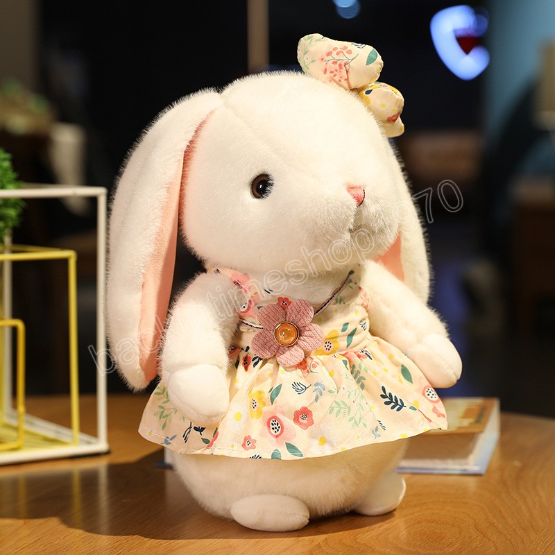 25/30/40CM mignon lapin porte jupe jouets en peluche Style Pastoral lapin poupées peluche doux Animal oreiller filles cadeau d'anniversaire