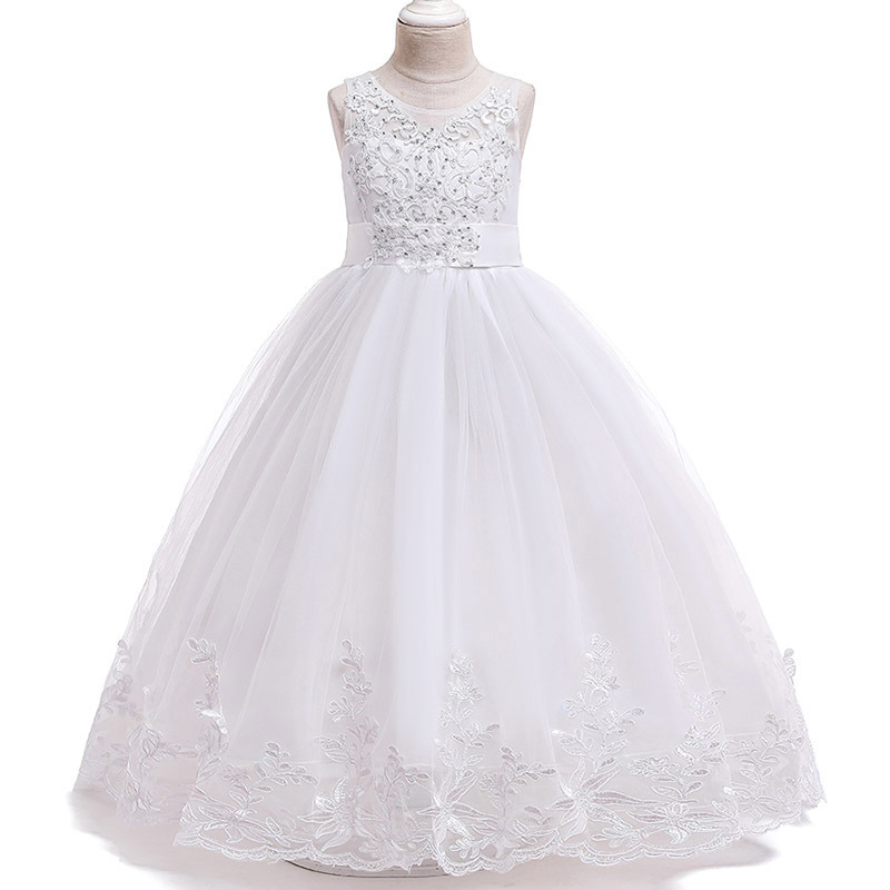 Girl's Dresses Girls Christmas Dress White Pink Bridesmaid Kids Clothe Baby Children Long Princess Party Wedding Evening 10 12 Y Vestidos 221101