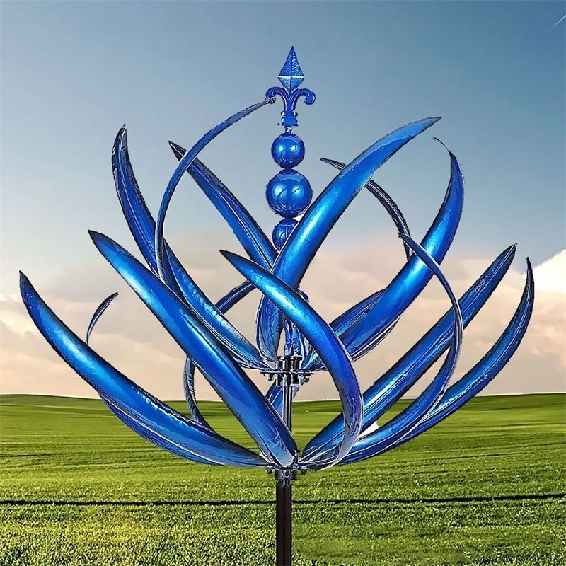 Tuindecoratie Harlow Wind Spinner Rotator 3D Aangedreven Kinetische Sculptuur Gazon Metalen windmolen tuinieren Tuin en tuin decorati242C