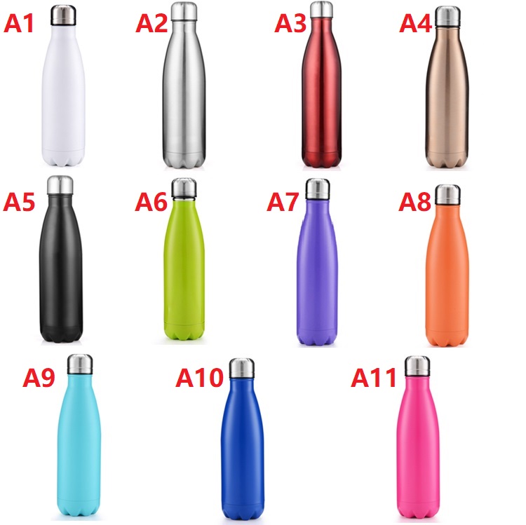 Home 500ml/750ml Water Bottles Coke Mug Stainless Steel Bottles Insulation Cups Thermoses Fashion Movement Vacuum Cup LT147