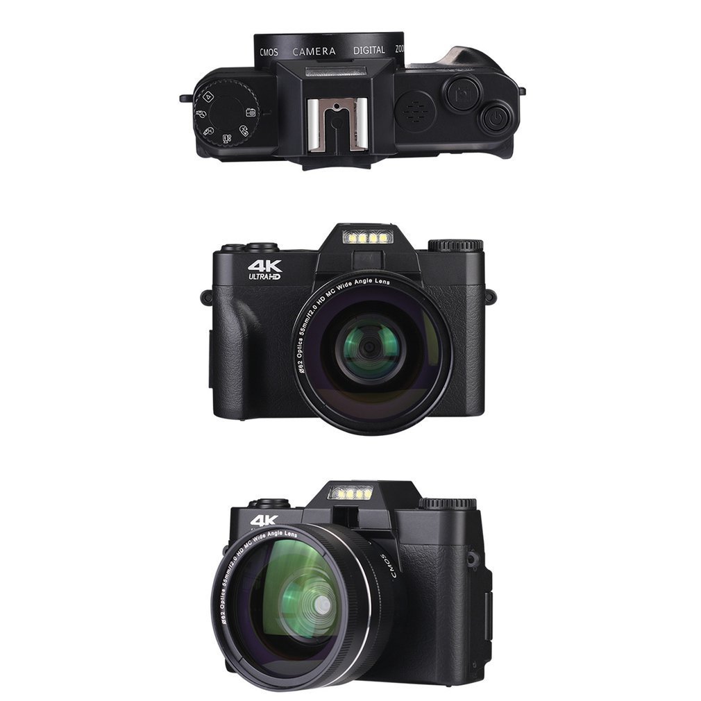 Câmeras digitais 4K HD Half-DSLR Professional com lente grande angular 16X Macro WiFi Time-lapse 221101