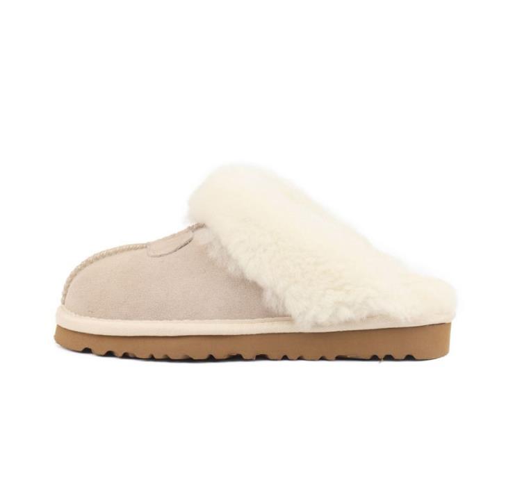 women winter slippers designer fur slides Chestnut black pink grey cold proof thick bottomed sandals shoes size 35-45