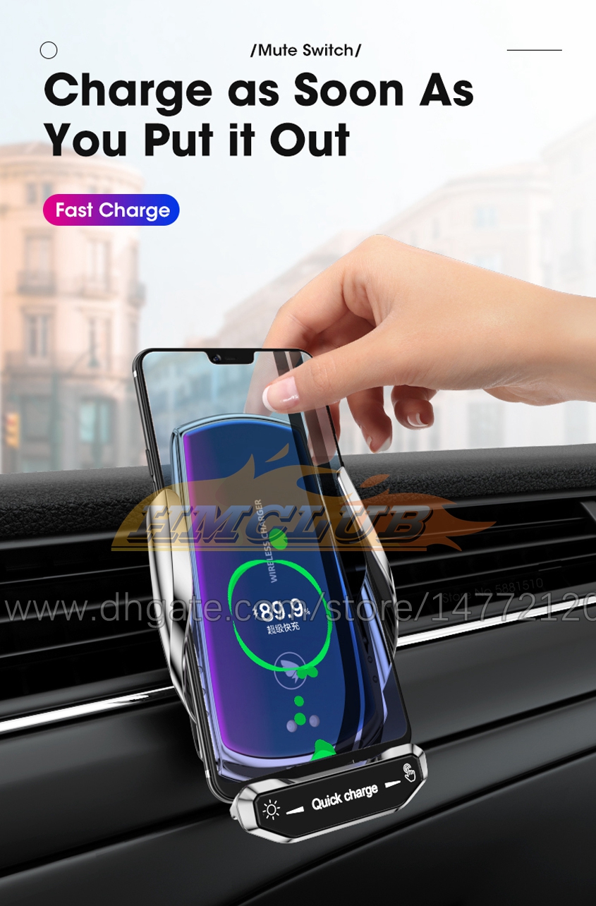 CC287 Drahtlose Ladegeräte Auto Halter Für Telefon Für iPhone 13 11 12 Pro 15W Qi Auto Induktion Ladegerät Automatische klemmen Air Vent Halterung