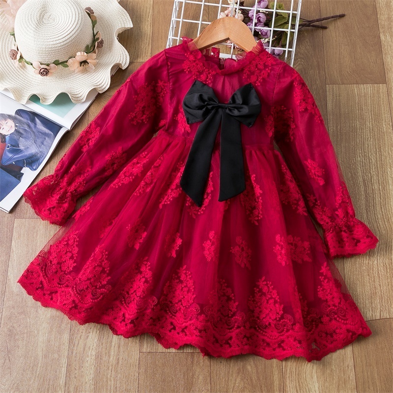 Girl's Dresses Girls Christmas Winter Dress for Kids Long Sleeve Star Sequined Princess 3 6 8 år gamla barn Bomull Stickade kläder 221101