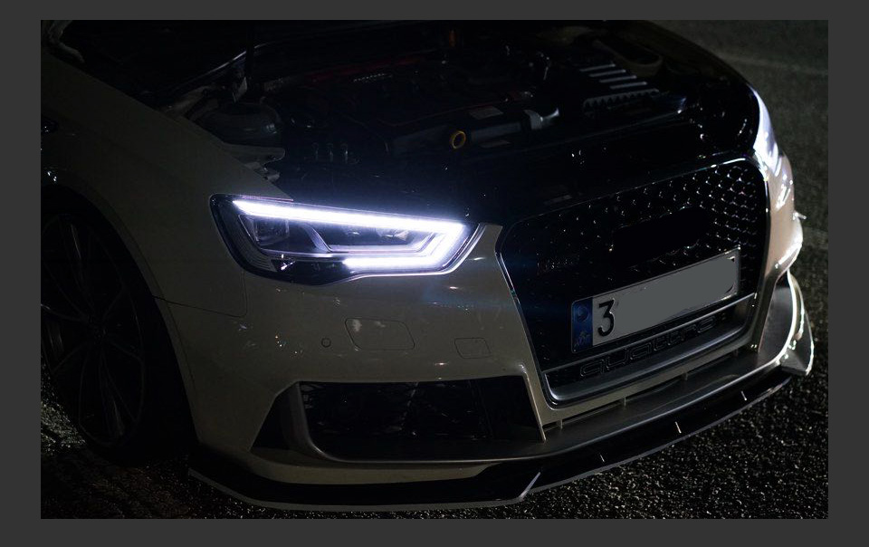 Audi A3 S3 Araç Far LED için DRL Gündüz Çalışma Işığı Dönüş Sinyali Sis Ön Aydınlatma Otomatik Parça Kafa Lambası Angel Göz Projektör Lensi