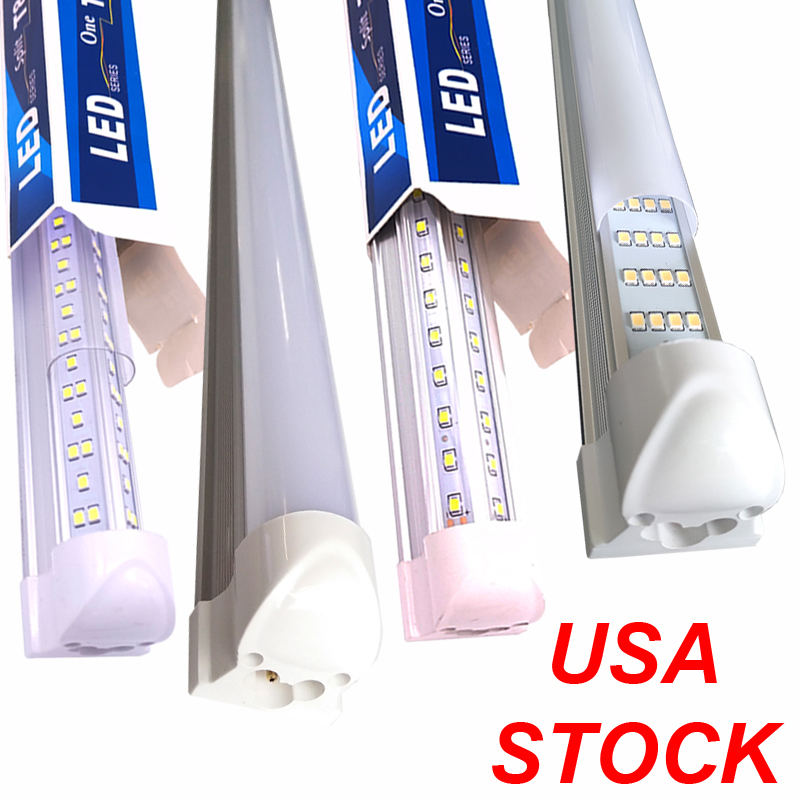 Stock in US 8ft led tube 144W Cool White 2400mm 8ft SMD2835 96pcs Super Bright Led Fluorescent Bulbs AC85-265V led tubes Crestech