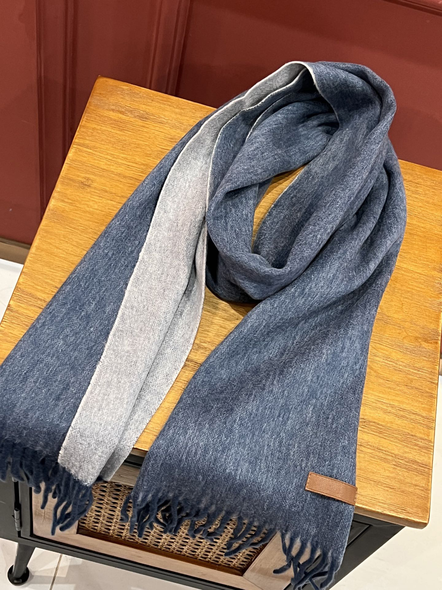 Diseñador Azul Cachemira Bufanda Abrigo Reversible Invierno Cálido Mantón Pashmina para Hombres Mujeres 3254