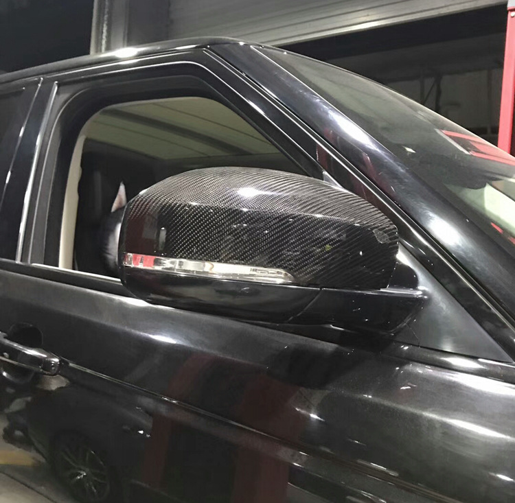 1 par granskning Husspeglar för Range Rover Sport Discovery 4/5 bil Exteriör sidovinge spegelkåpor Kolfiber
