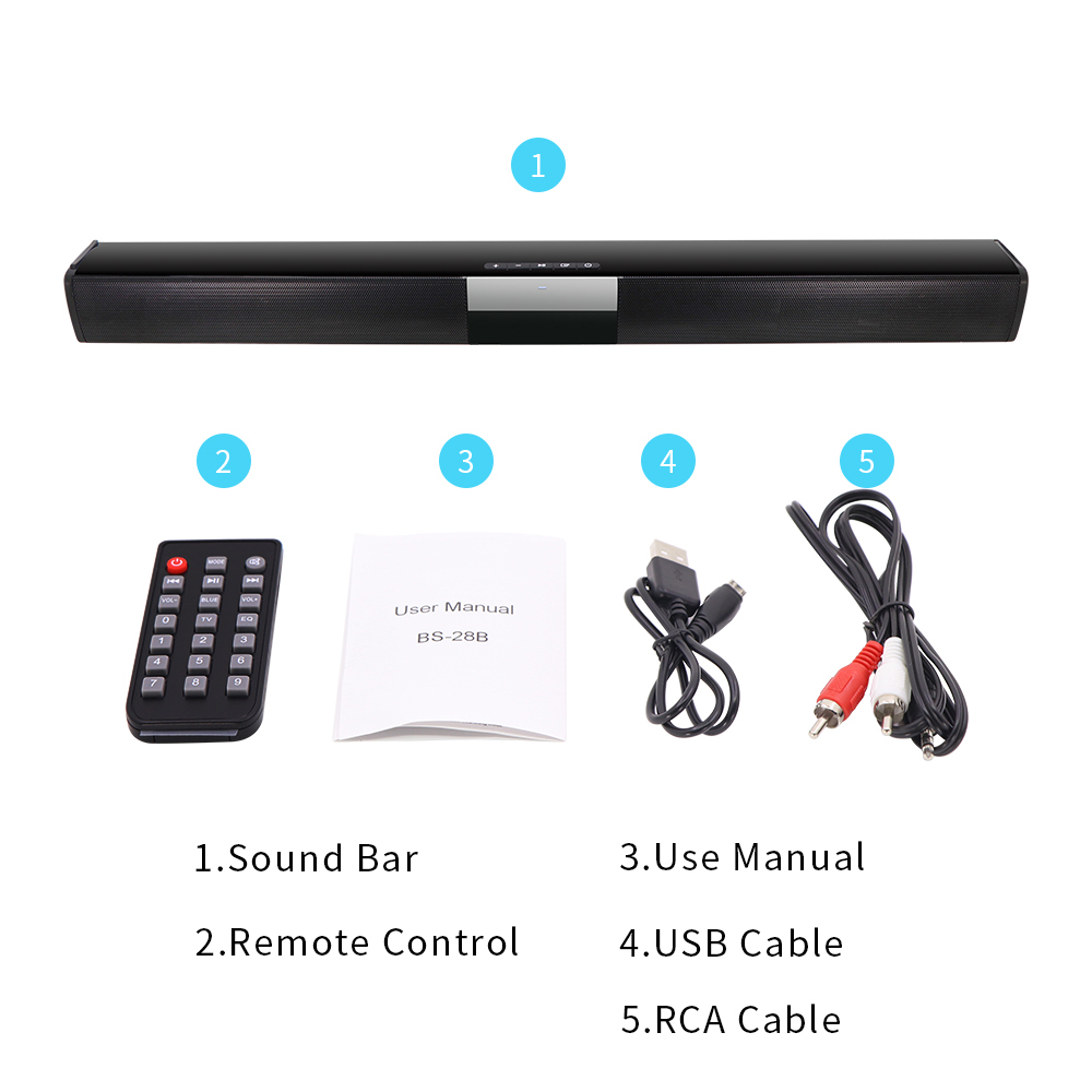 Soundbar 20 W Bluetooth verkabelter und kabelloser Lautsprecher Stereo-Lautsprecher Hifi-Heimkino-TV-Soundbar Subwoofer-Säule für Smartphone 221101