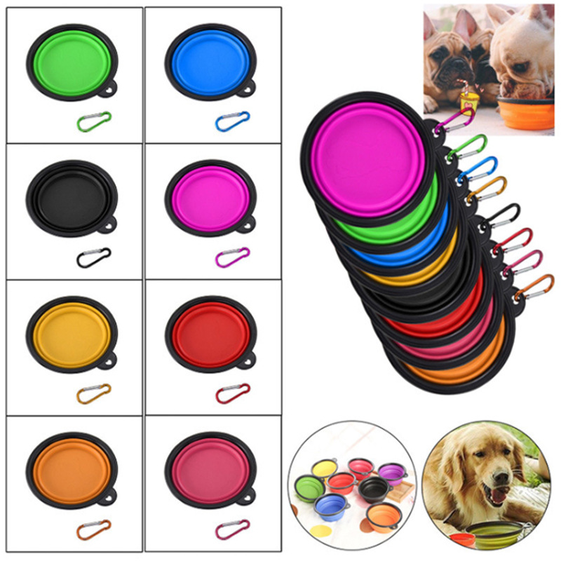 350ML Large Collapsible Dog Cat Folding Silicone Bowl Portable Puppy Food Container Outdoor Feeder Dish Bowl Dog accessorie DH98