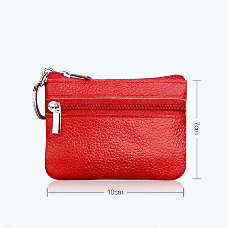 Wallets Women Men Leather Coin Purse Wallet Clutch Key Holder Zipper Small Change Soft Bag Mini Bag Black Red Beige L221101