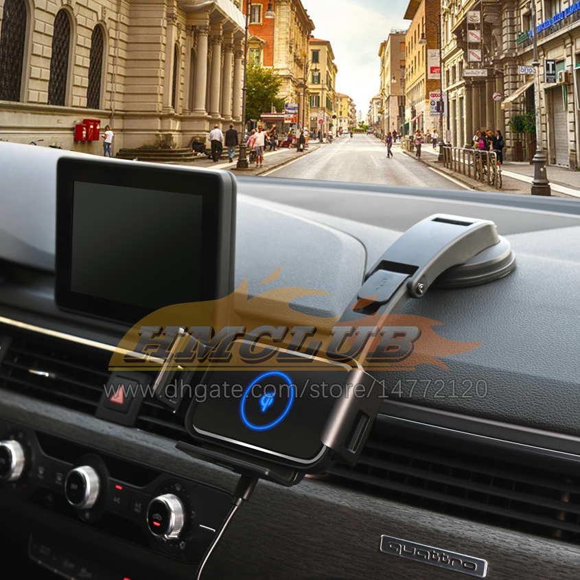 CC296 30W CAR Wireless Charger Fold Screen Dual Coil Qi Qi Fast Phone حامل شحن Mount
