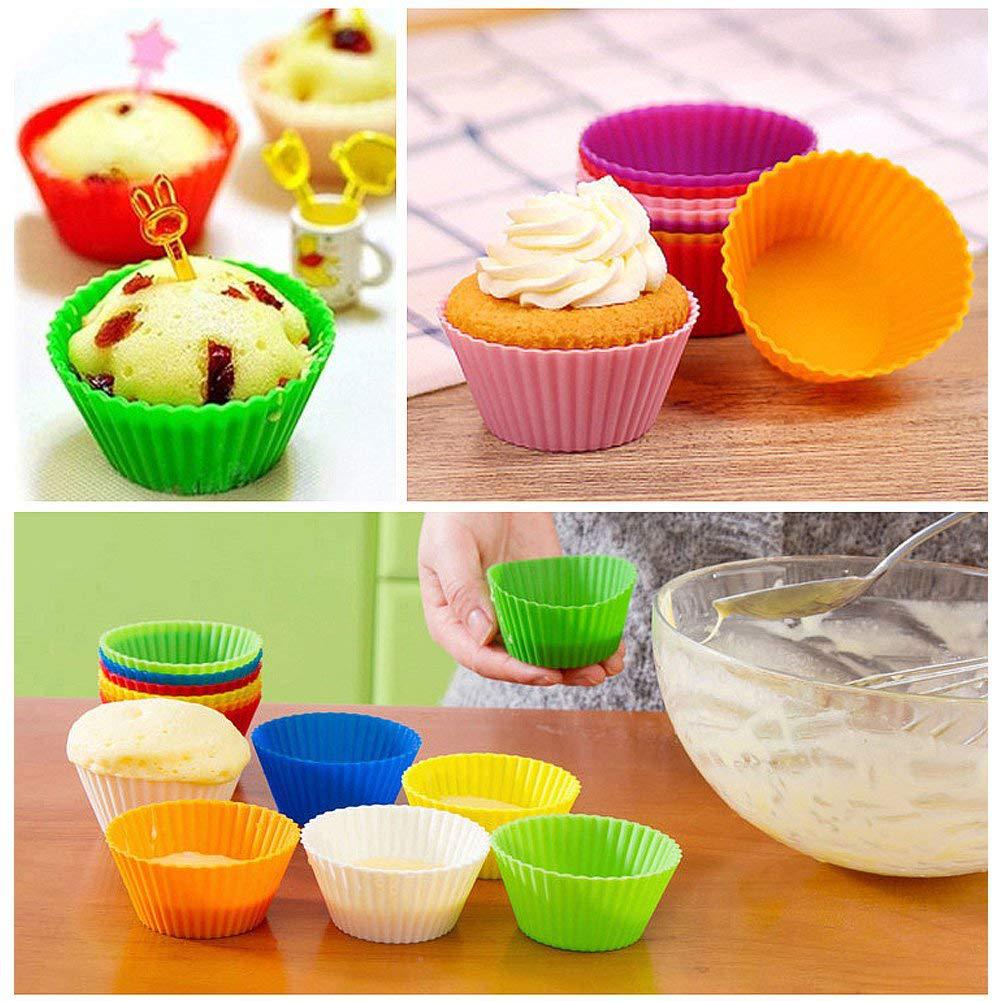 Silicone cakecup molde rosa estrela coração redonda buffet cupcakes de copo moldes de cozinha fabricante de bandejas de bandeja de bandeja de cozinha ferramentas de decoração de bolo dh8