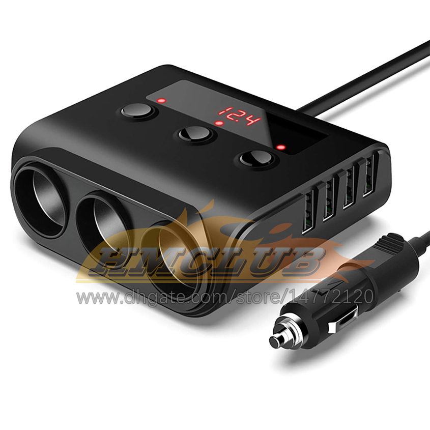 CC257 120-W-Zigarettenanzünder-Adapter, QUICK CHARGE 3.0, 12 V/24 V, 3 Steckdosen, Stromverteiler, DC-Steckdose mit 8,5 A, 4 USB-Anschlüsse, Autoladegerät