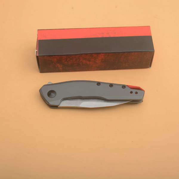 Promoción KS Assisted Flipper Cuchillo plegable 8Cr13Mov Hoja recubierta de titanio gris Mango de acero inoxidable EDC Cuchillos de carpeta de bolsillo con caja al por menor