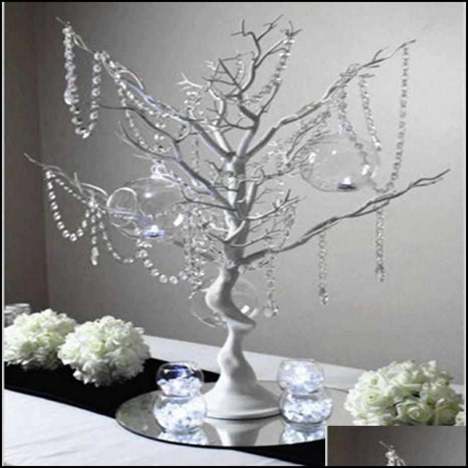 Decorazione feste 30 Manzanita Tree artificiale Centrotavola bianca Cantropietto da strada Tabella principale Decorazione del matrimonio 20 catene di cristalli261q3485