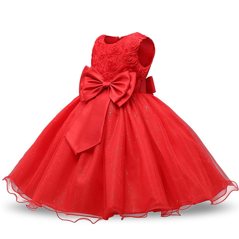 Girl's Dresses Girls Christmas for Kids Lace Flower Princess Children Big Bow Wedding Birthday Party Vestidos Year Costume 221101