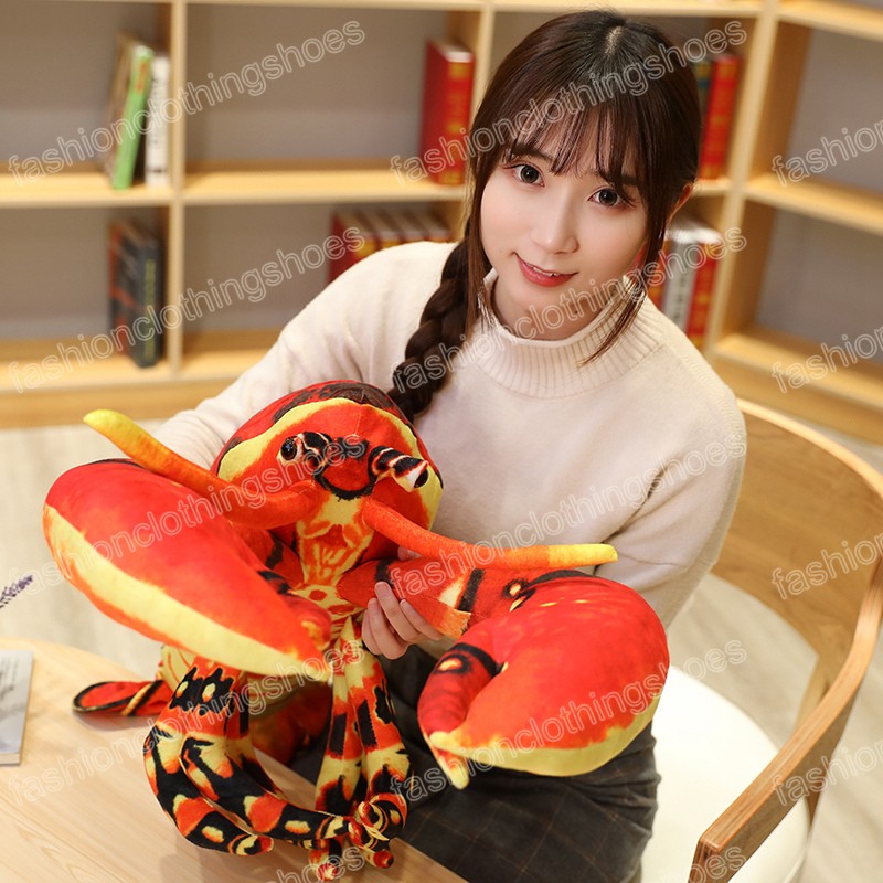 37x40cm Rouge Homard Réaliste En Peluche Jouet Mignon Animal En Peluche Décor À La Maison Pour Enfants Cadeau D'anniversaire