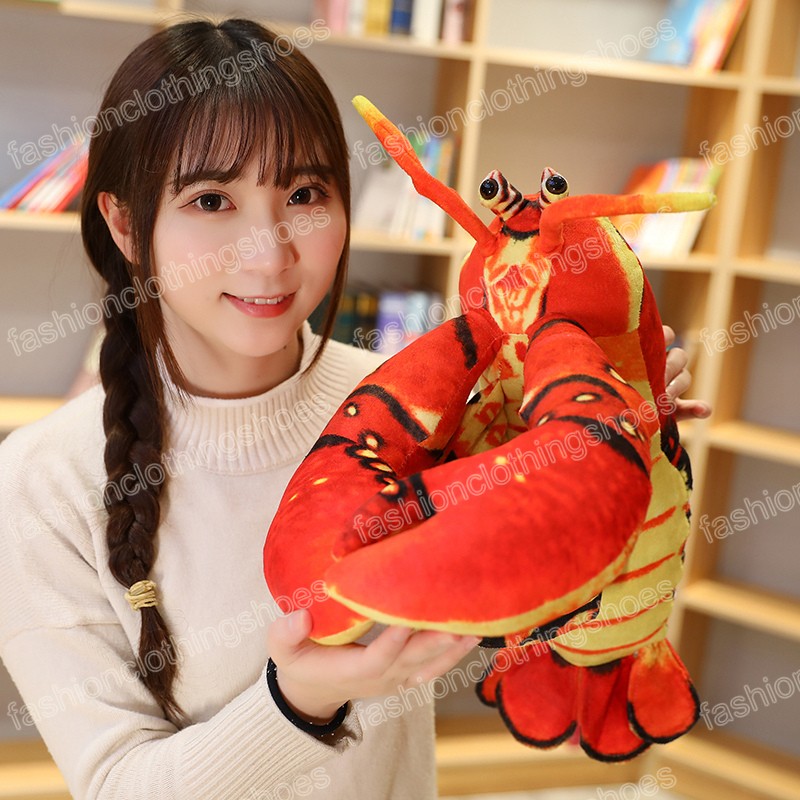 37x40cm Rouge Homard Réaliste En Peluche Jouet Mignon Animal En Peluche Décor À La Maison Pour Enfants Cadeau D'anniversaire