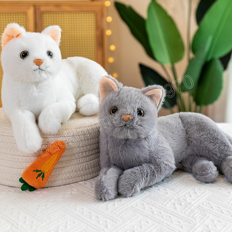 30 cm Simulazione Modelli di gatti Giocattolo di peluche Peluche Cuscino Simpatico gatto Divano Camera da letto Cuscino Giocattoli bambini Decorazione della casa Regalo di Natale