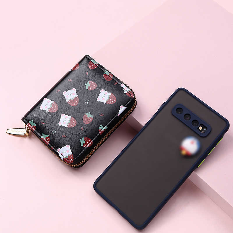 Wallets 2022 New Women Cute Cartoon Wallet Small Zipper Girl Brand Designed Pu Leather Coin Purse Female Card Holder L221101