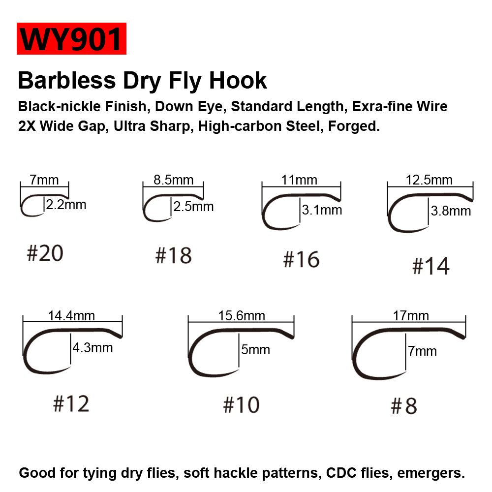 釣りフック Wifreo 100 個有刺鉄条なしフライタイイングニンフドライストリーマーウェットカディストラウト素材 221101