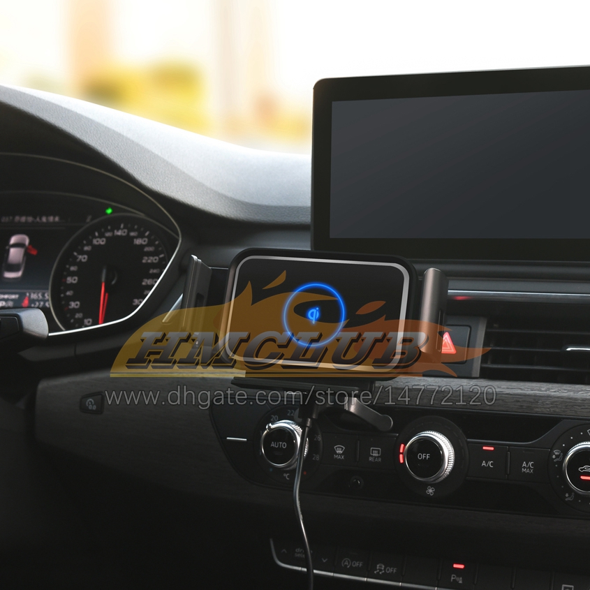 CC296 30W CAR Wireless Charger Fold Screen Dual Coil Qi Qi Fast Phone حامل شحن Mount