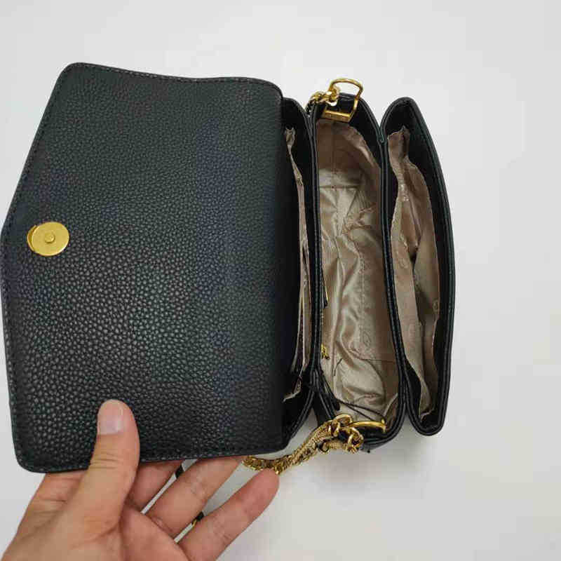 TB Kvinnor Evening Bag Portable Messenger Bag Single Shoulder Oblique Cross Litchi Organ Splicing Pattern Chain Bag 220725265R