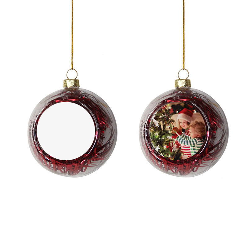 Wholesale Sublimation Christmas Ball Single Side for Sub 3.15inch 8cm Glass Silk Christmas Decorations Home Outdoor Pendants A12