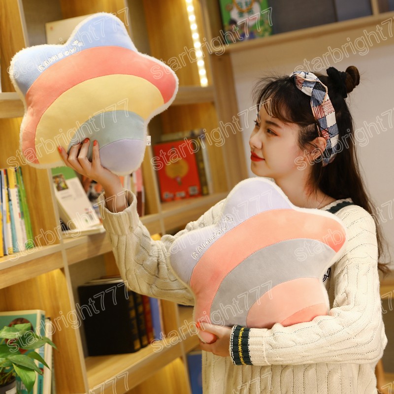 لطيف سلسلة من Sky Series Plush Toys Baby Sleeping Pillow Stower Soft Star Rainbow Clouds Heart Cushion Room Decoration Girl Girl