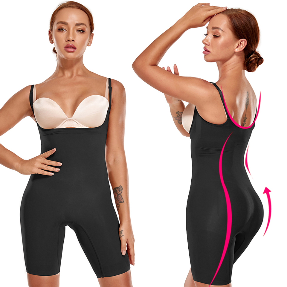 Women's Shapers Slim Body Shaper Seamless Women Bodysuit Slimming Waist Trainer Shapewear Butt Lifter Chest Enhancing Full Slip Strappy-Backed 221102